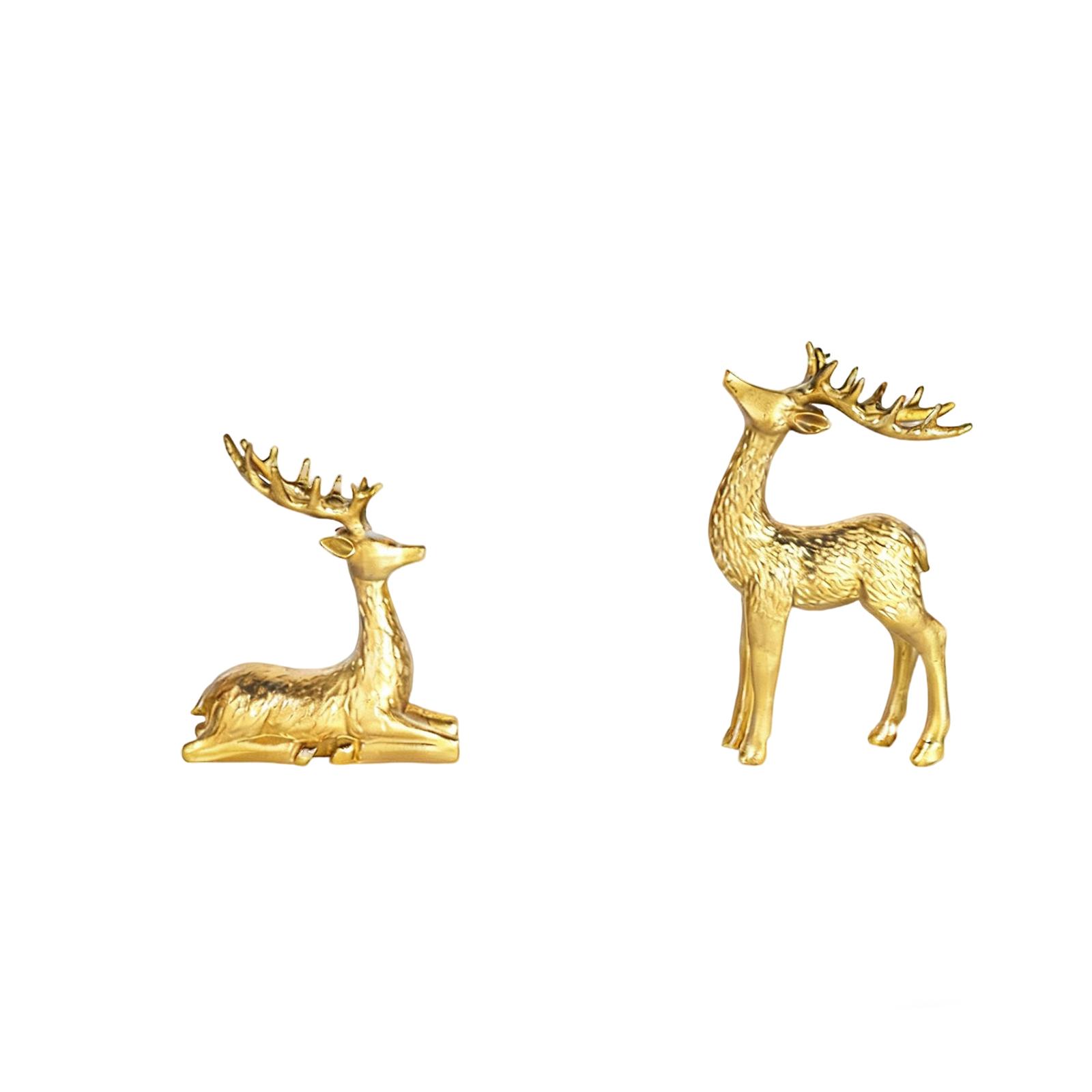 

2 Pieces Of Deer-shaped Decorations For Christmas, Suitable For Use Tables, Attic Offices Or Bookshelves, For Decorating Cabinets Or Bookshelves. One Size золотой