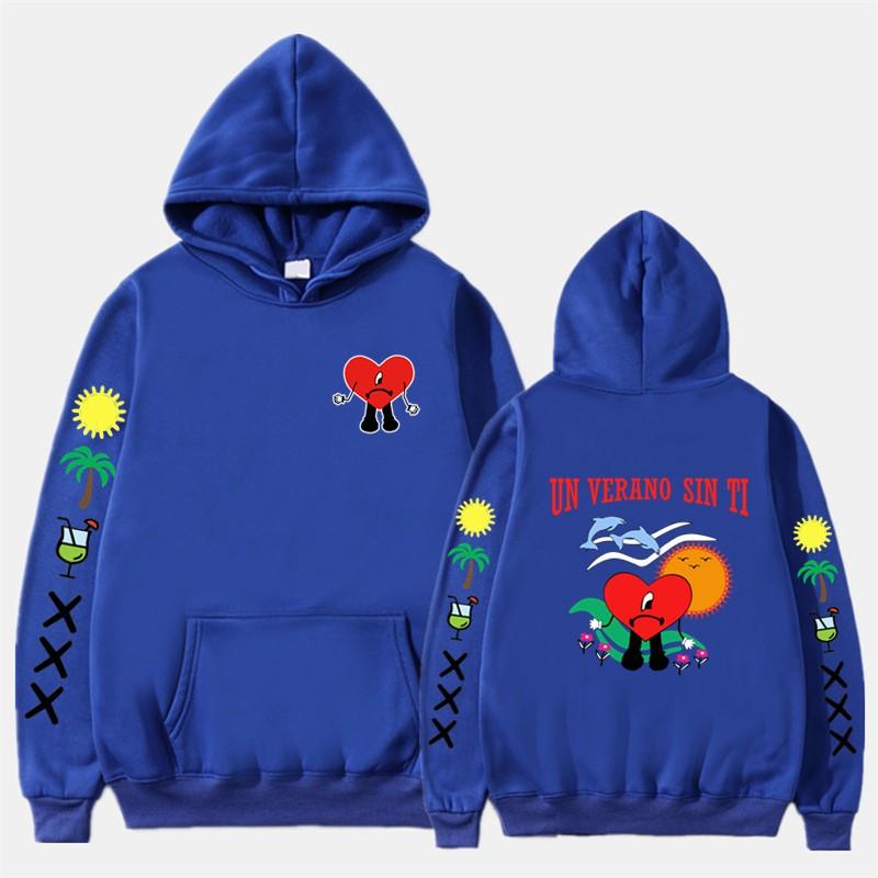 Un Verano Sin Ti Bad Bunny Inspired Hoodie Mens Cotton Blend Oversized Streetwear Sweatshirt Winter Casual Pullover