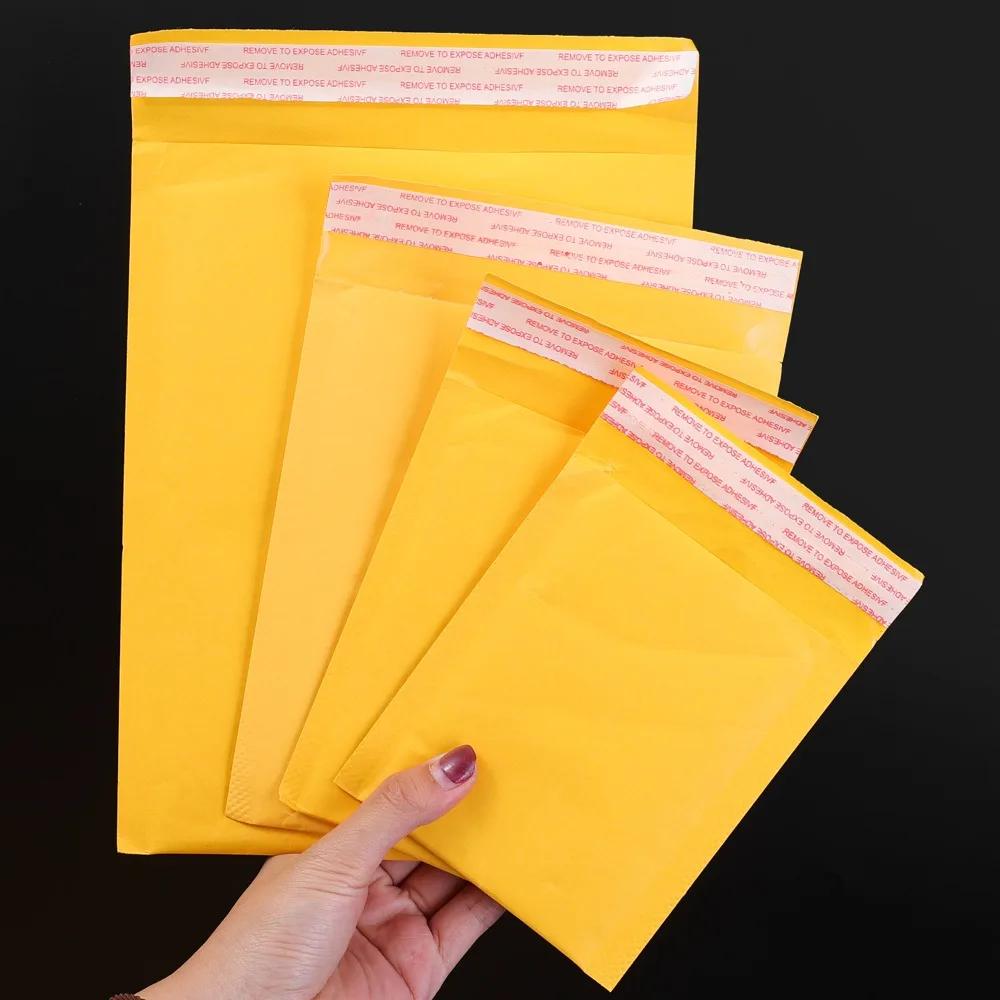 10-50Pack Kraft Paper Bubble Envelopes Bags Waterproof Bubble Mailing Envelope Different Size Mailers Seal Adhesive Shipping Bag