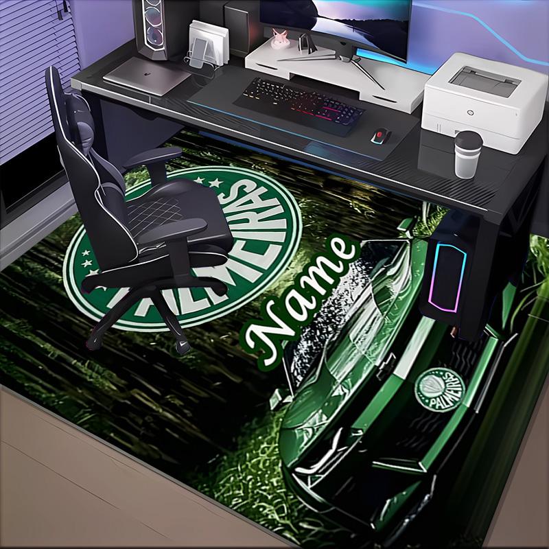 Custom Name Palmeiras Team Crest Rug Game Carpet, Floor Mat for Bedroom Living Room Entryway Rug, Home Decor Idea Gift for Christmas birthday