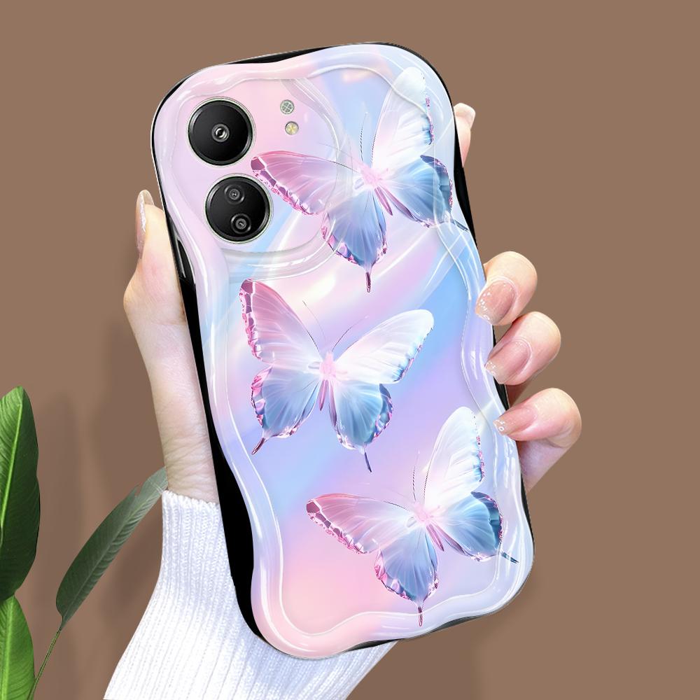 Cute Cartoon Pattern Cream Texture Casing Wavy Edge Soft Silicone Cover Phone Case for Xiaomi Redmi