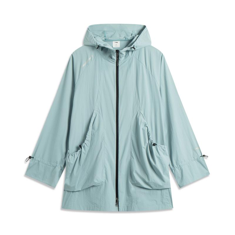 

Куртка Li Ning CF Outdoor Long с капюшоном для защиты от солнца Женские куртки Цвет Рыбий глаз-зеленый AFDV356-1 XL