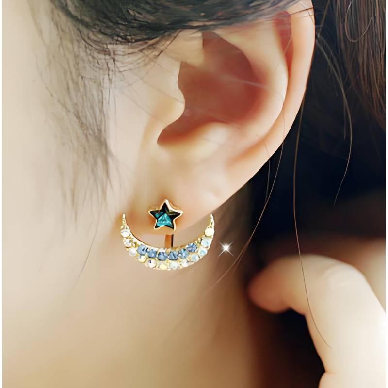 Stunning 2019 New Korean Style Star And Moon Alloy Earrings For Vintage Fashion Lovers