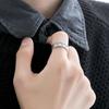 Adjustable Sterling Poker-Themed Couple Rings Men Women Vintage Geometric Fashion Jewelry