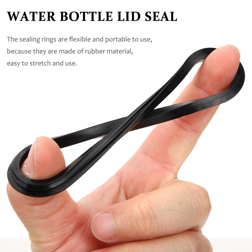 10 Pcs Cup Seal Rubber Ring for Water Bottle Lid Sealing Replacement Black Gasket