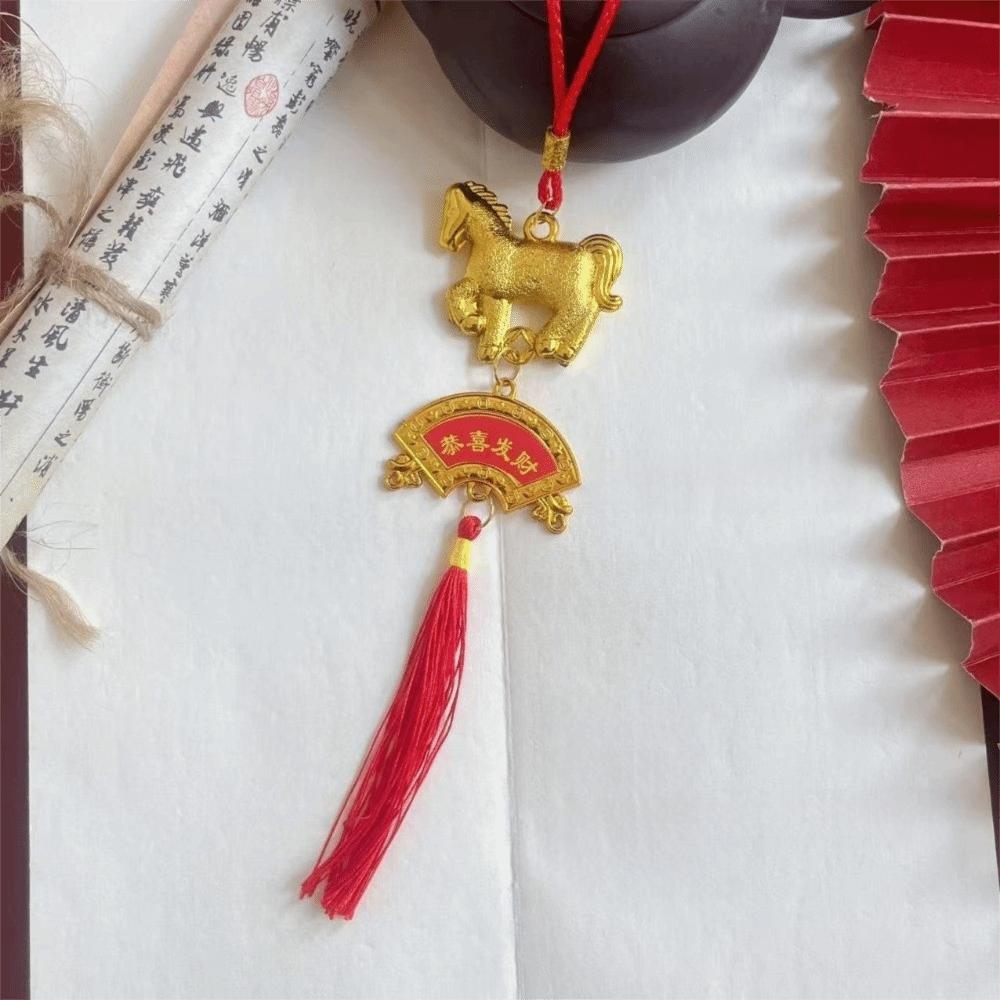 Year of Horse Chinese New Year Pendant Lucky Charm Zodiac Bonsai Hanging Decoration Wall Hanging Ornament Car Decor