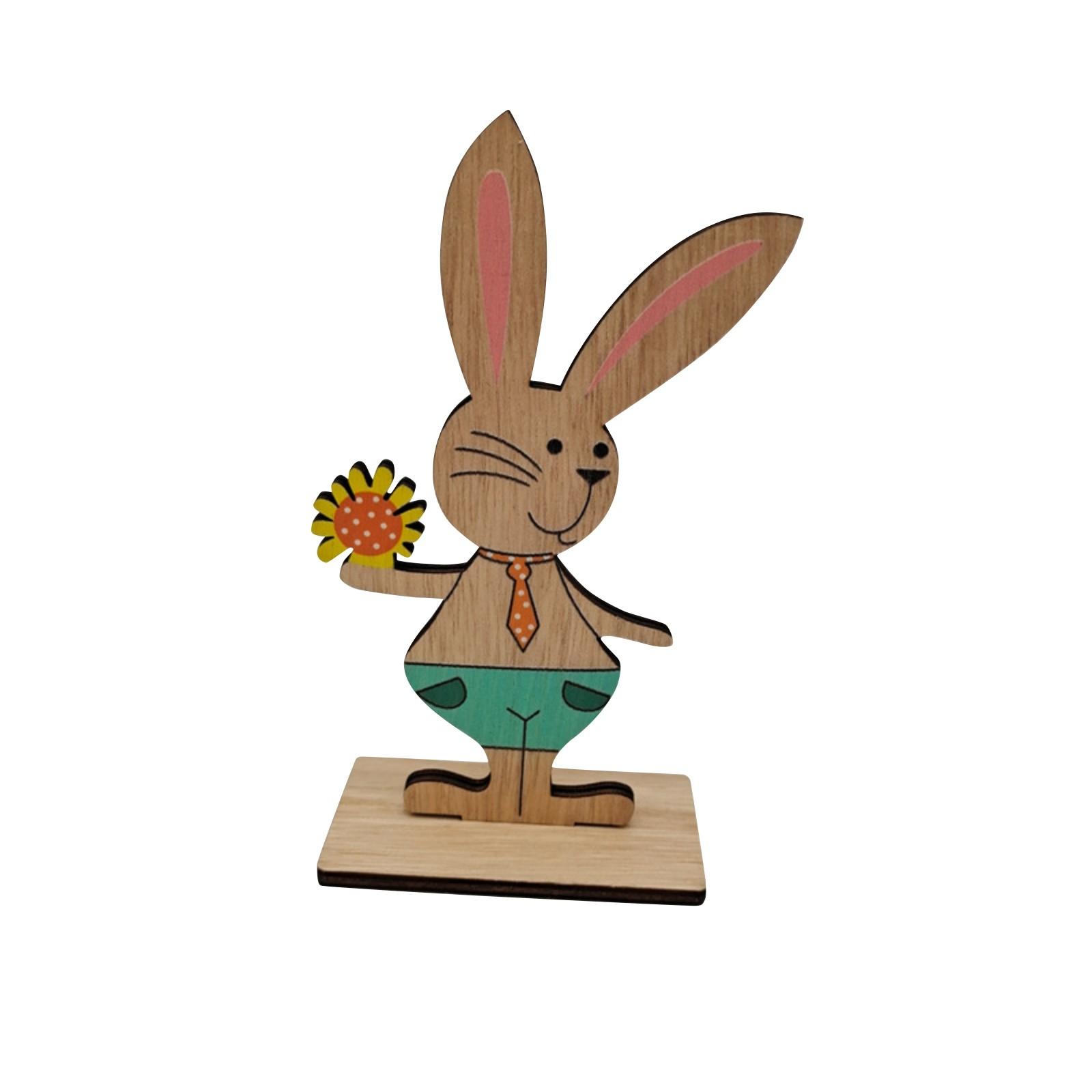 

Wooden Easter Bunny Cute Home Ornaments Decorative Crafts