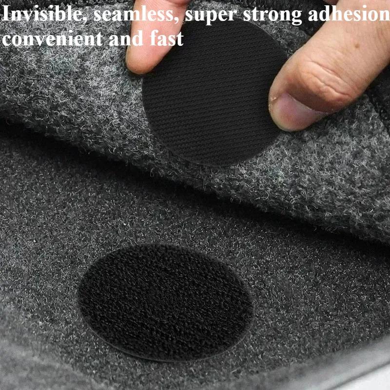 2/60Pcs Car Carpet Fixing Stickers Fastener Double Sided Self-Adhesive Carpet Fixed Patches Floor Foot Mats Anti Skid Grip Tapes