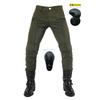 Breathable New Product Motorcycle Jeans Men's Army Green Locomotive Mesh Summer Casual Elastic Riding Pants