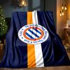 Montpellier Sc Crest Blanket Lightweight Ideal Bedding Blanket Perfect for Travel, Camping, Living Rooms, Offices, Sofas, Fan Christmas gift