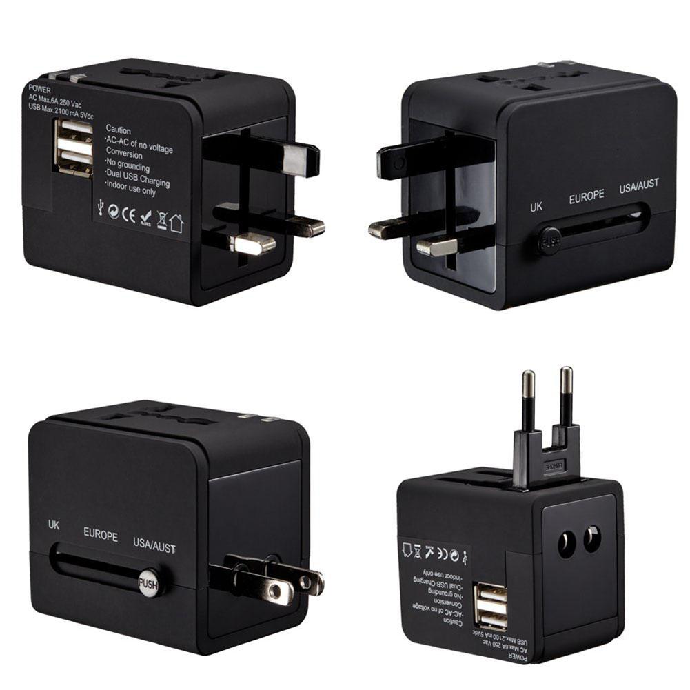 Multifunctional Universal World Travel Power Adapter Dual USB Port Wall Charger Conversion Socket