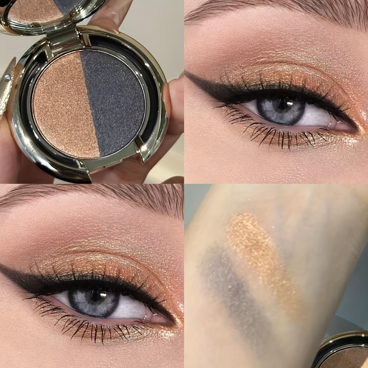

Herorange Two-Color Eyeshadow Has a Delicate Texture, Matte, Fine Shimmer, Natural and Versatile, Eyeshadow Palette Cosmetics, Suitable for Daily 3.6g