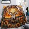 Deer Print Flannel Blanket, High quality Comfortable for All Seasons, Home Decor, Warmth and Comfort, Perfect for Christmas Gifts