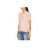 Polo Ralph Lauren Jednolite logo Dopasowany krój Krótki rękaw Dzianinowy top Damskie topy Jasnoróżowy 211895379-017