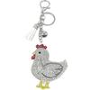 Rhinestone Rooster Keychain Charm with Tassel