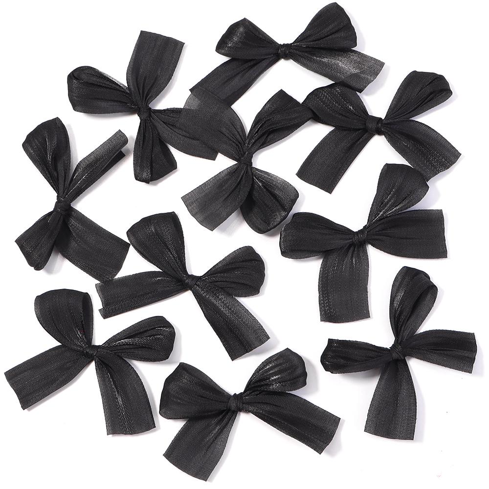 10pcs 4x5.5cm Pearlescent Satin Ribbon Bows Colorful Pleated Bowknots For DIY Wedding Party Clothing Headwear Gifts Decoration