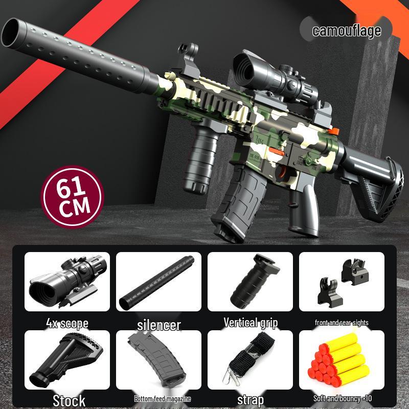 M416 Bolt-Action Soft Bullet Toy Gun - Single-Shot Simulation Rifle for Children's Play