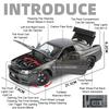 1:24 Mitsubishi EVO9 GTR-R34 Spielzeugautos Metallmodelle Rad Rückzug Miniaturauto Simulierter Innenraum Fahrzeuge Tischdekoration