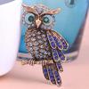 High End Luxury Diamond Studded Blue Cat Head Eagle Brooch, Retro High-End Feel, Women'S Clothing Anti Glare Pin