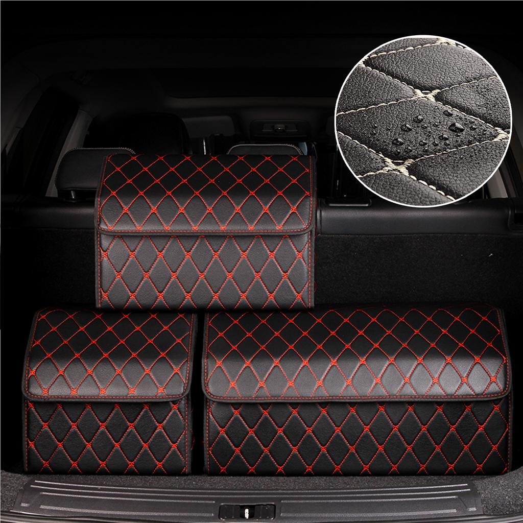 Organizer do bagażnika samochodu luksusowy składany bagażnik samochodowy schludny schowek Wodoodporny organizer do bagażnika samochodowego PU do samochodu