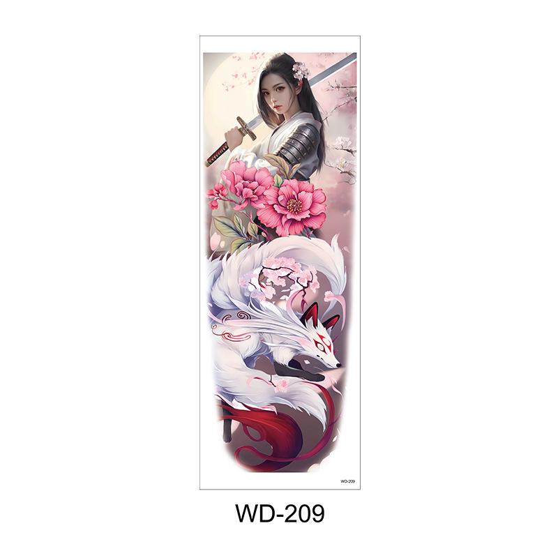Long Flower Full Arm Waterproof Temporary Tattoo Stickers