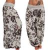 Women's High Waist Printed Harem Pants Loose Wide Leg Long Trousers Elastic Fold Waist Casual Bohemian Digital Print Baggy Pants
