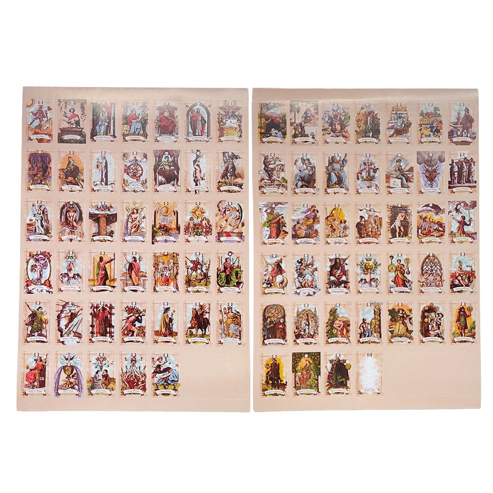 The Old Style Tarot Stickers 78 Pcs In Two A4 Sheet, Each 4x6cm Vinyl Adhesive Decals for Laptops, Journals, Magic