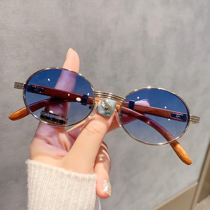 Ladies' sunglasses, men's and women's retro oval small frame sunglasses