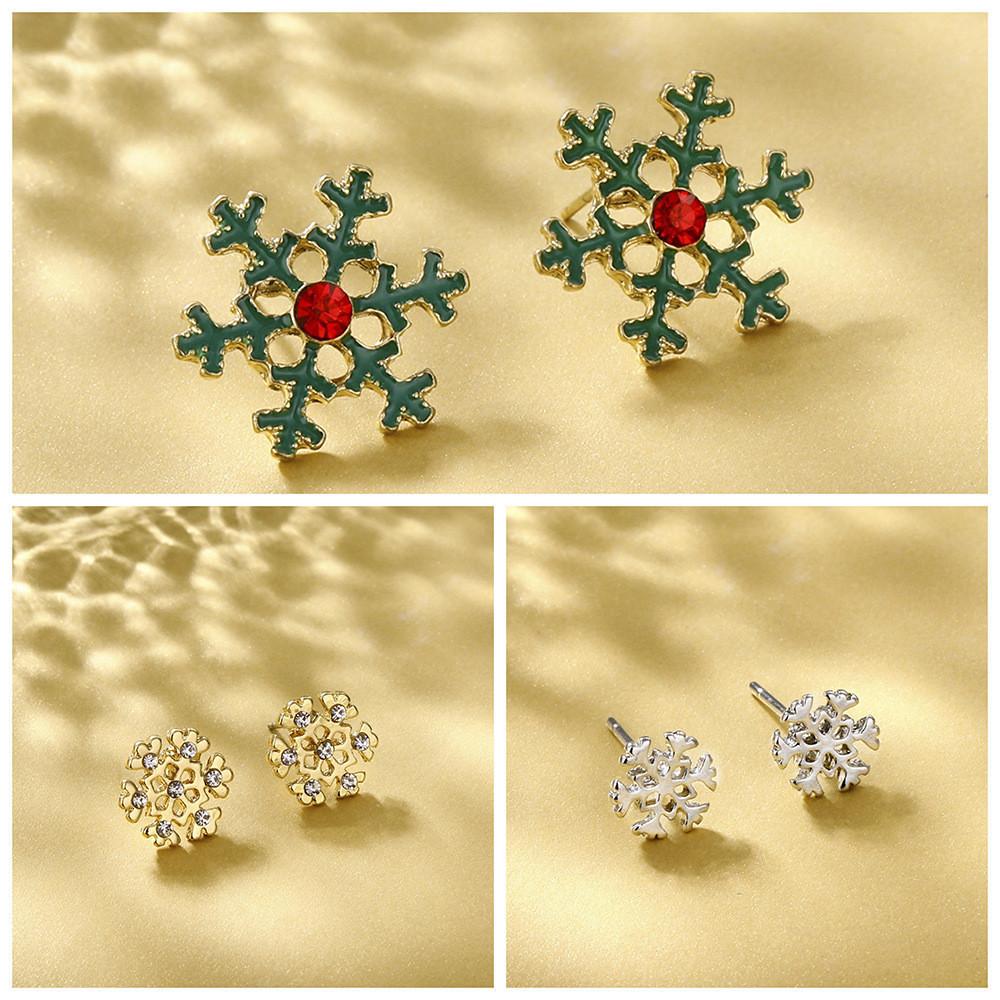 Stud Snowflake Fashionable Earrings With Unique Metal Design Perfect Holiday Jewelry