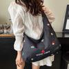 Sweet Women's Denim Shoulder Bag Large Capacity Messenger Bag Cute Embroidered Tote Bag  Outdoor