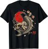 Cherry Blossom Koi Carp Fish Japanese Sakura Graphic Art T-Shirt Fashion O-neck Tops Tees Cotton Tshirt Men Fitness T Shirt