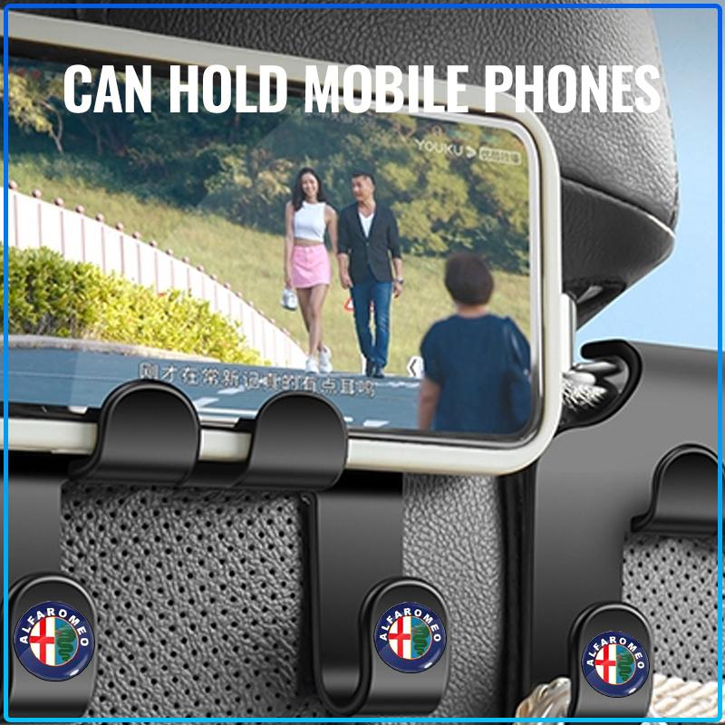 Car Seat Back Hooks Phone Holder Auto Portable Fastener Double Hooks For Alfa Romeo 147 159 Giulietta Giulia Mito Spider Alpha Nheadrest