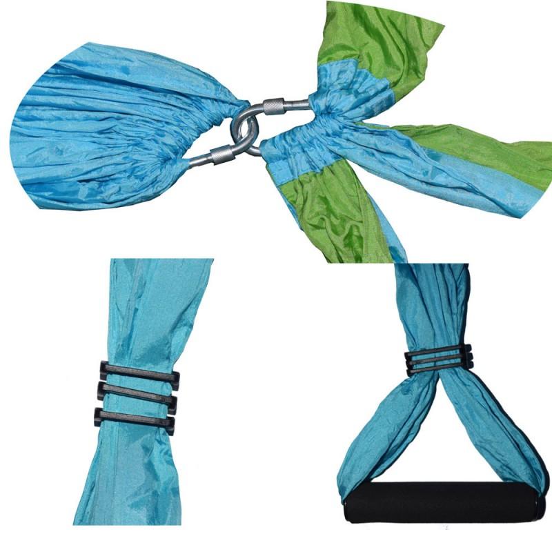 Aerial Yoga Hammock With Locking Carabiners Nylon Anti-Slip Suspension Strap Inversion Therapy Fitness Training