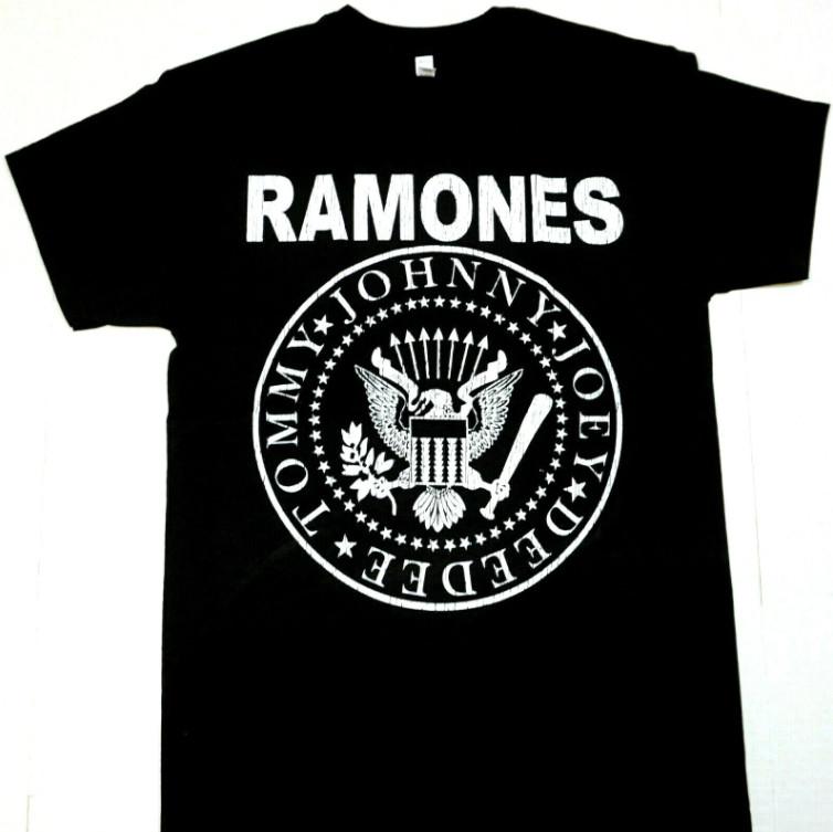 Ramones Distressed Punk Rock Shirt, Vintage Band Graphic Tee,Men’s Black T-Shirt S