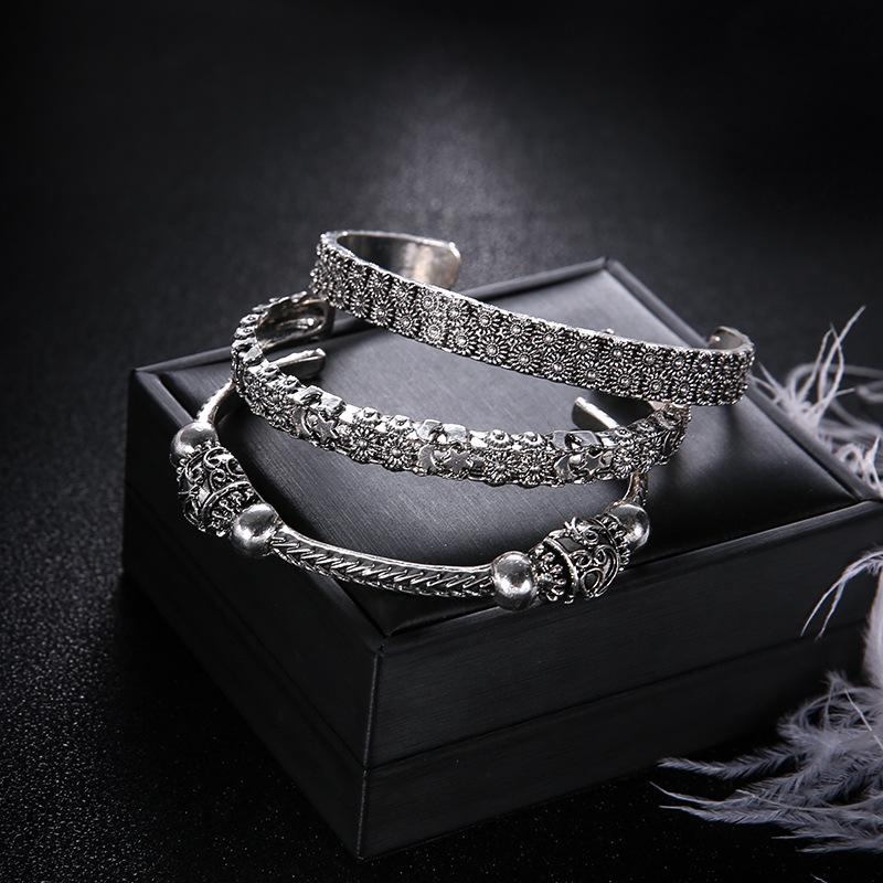 Jewelry, Bohemian Style, Simple Fashion, Retro Open Tibetan Silver Bracelet