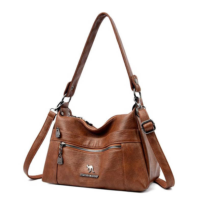 Soft Leather Underarm Shoulder Bag Mother Bag Women's Multi-Layer Large Capacity Crossbody Bag