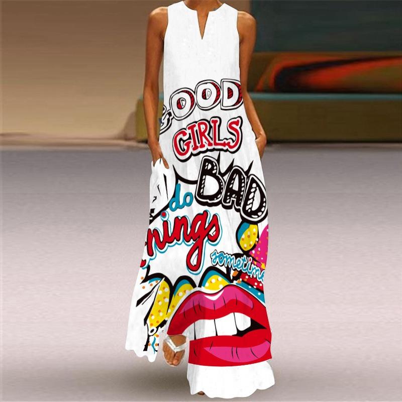 BITCED Fashion Summer Spring Sleeveless O-Neck Casual Dresses