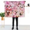 Chic Girly Pink Watercolor Vintage Floral Pattern Throw Blanket Fashion Sofas Giant Sofa Flannel For Decorative Sofa Blankets