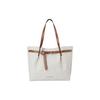 MK Emilia Classic Monogram Print Design de Moda para o Dia a Dia Bolsa Tote de Couro com Cadarço Feminina Tote Couro Baunilha-Branco Marrom-Couro 35S1GU5T7B-150