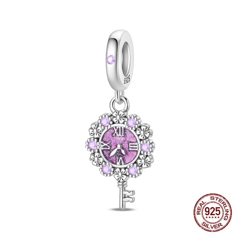 New In Original Charms Copper Sweet Pink Robot Charm Beads Fits 3Mm Original Bracelets For Womens Diy Fine Jewelry Gift