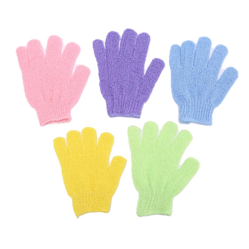 5 Pcs Shower Bath Gloves Exfoliating Wash Skin Spa Massage Scrub Body