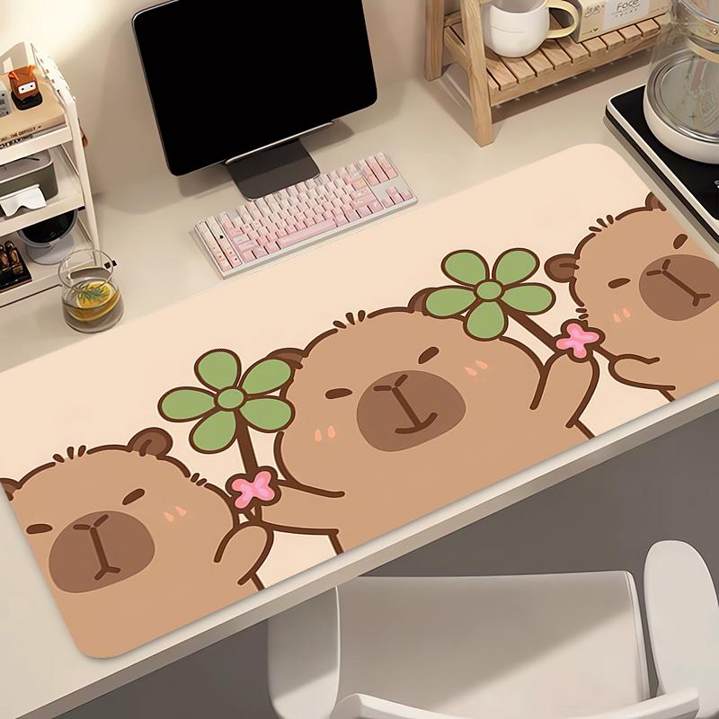 Gaming Mouse Pad Computer Kawaii Capybara Pattern Desk Mouse Mat Gamer Professional Premium Mousepad Speed Control Accessories