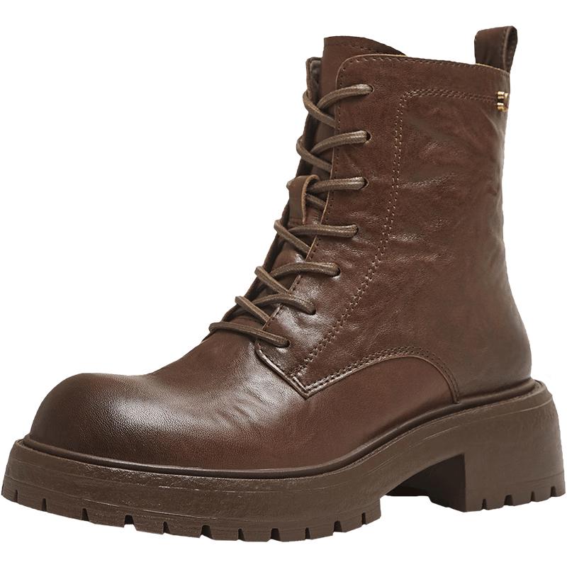 Teenmix Women s Retro Lace-up Martin Ankle Boots 36