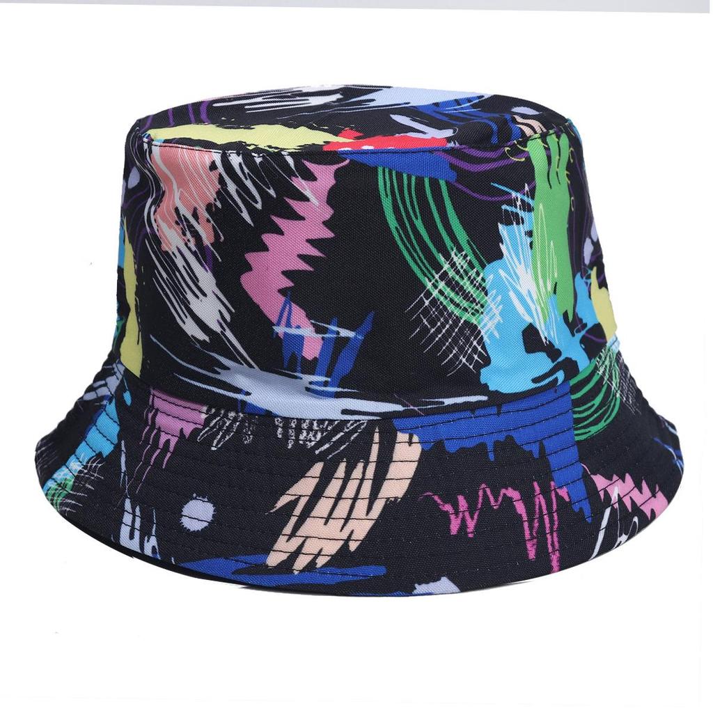 Unisex Double-Sided Bucket Hat - Spring/Summer Sun Protection, Colorful Tie-Dye Hip Hop Style
