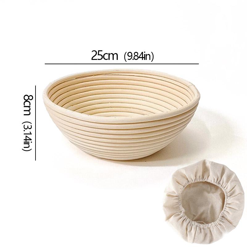 Oval/Round Bread Rattan Fermentation Basket Handmade Rattan Wicker Baking Bowl Kitchen Tool for Home Bakers Bread Baking Tools