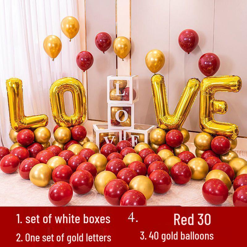 Love Letter Aluminum Foil Balloon Set for Wedding Decorations