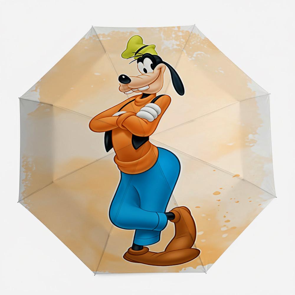 

Disney Goofy Character Print Automatic Folding Umbrella, Windproof Waterproof Travel Umbrella for Kids Adults, Portable Lightwei (as the picture,Iron&8K)