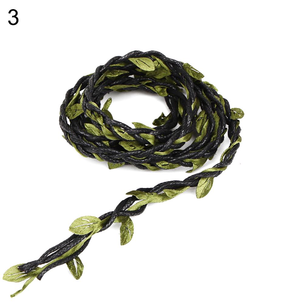 10m Cloth Hemp Rope Artificial Green Leaves Rattan DIY Craft Decorative Ribbon Christmas Ornament