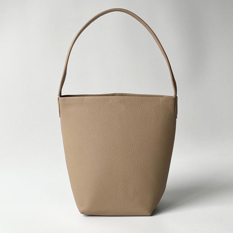 

Маленькая сумка-ведро из коровьей кожи с рисунком личи, большого объема, высококачественная сумка через плечо из текстурированной кожи для женщин 24x11x22cm светло-серый