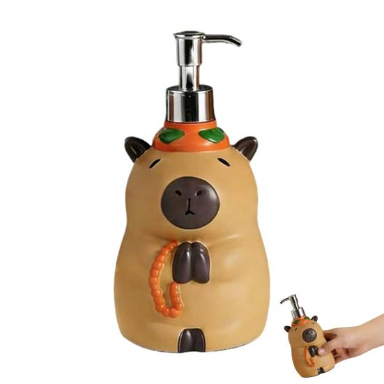 Cartoon Capybara Soap Dispenser Refillable Hand Soap Shampoo Shower Gel Facial Cleanser Container Bathroom Empty Press Pump Bottle